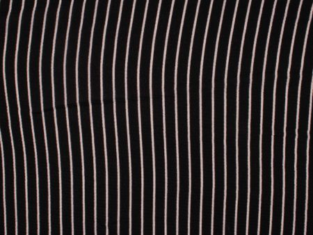 Novelty Polyester Print - Stripes - Black For Discount