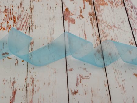 38mm Organza Ribbon - Light Blue Online now