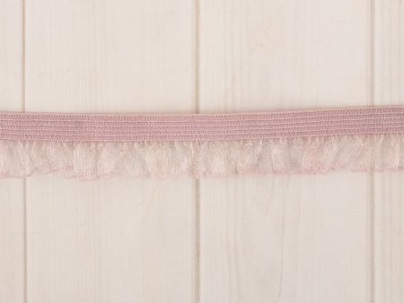 16mm Nylon Spandex Sheer Ruffle - Dusty Pink For Discount