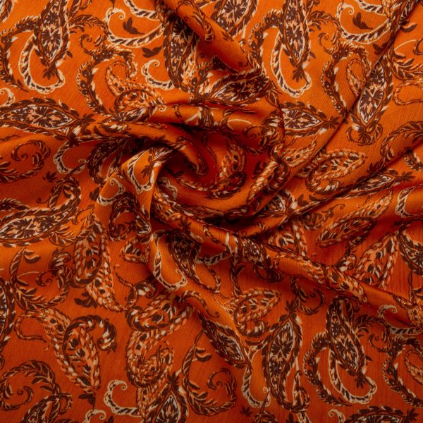 Printed polyester - MARCELINE - Paisley - Carrot Online