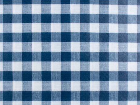 Home Decor Fabric - Tablecloth Vinyl - Check - Blue For Cheap