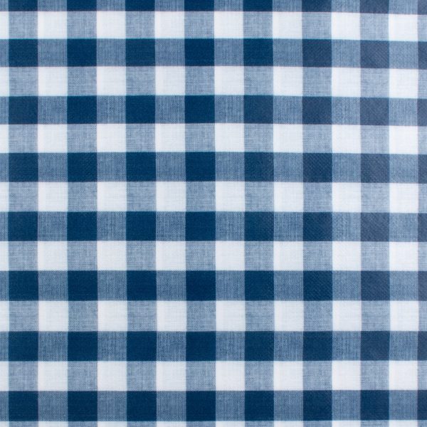 Home Decor Fabric - Tablecloth Vinyl - Check - Blue For Cheap