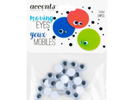 Moving Eyes - 7mm (24 pcs pkg) on Sale