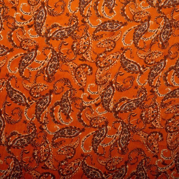 Printed polyester - MARCELINE - Paisley - Carrot Online