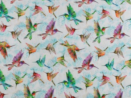 Windham Fabrics - Printed Cotton -A HUMMINGBIRD S CHARM - 001 - Aqua Online Hot Sale