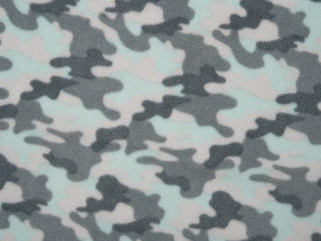 Anti Pill Fleece Print - FRESH - Camouflage - Grey For Cheap