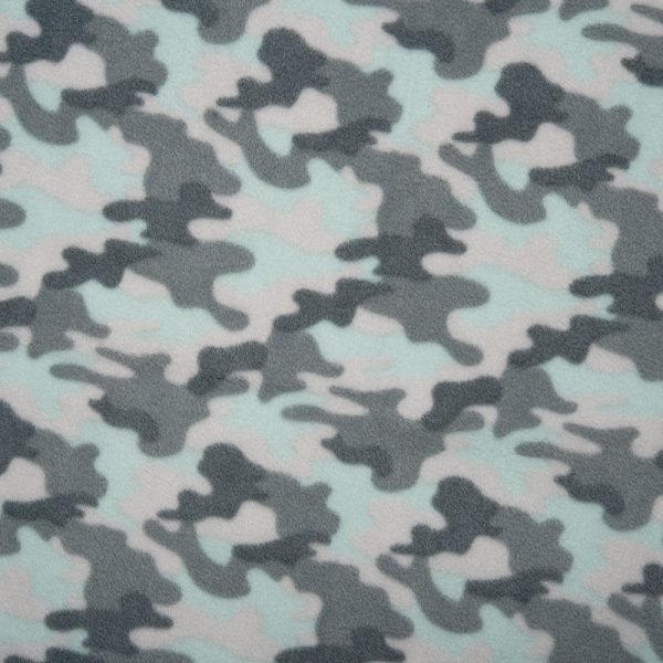 Anti Pill Fleece Print - FRESH - Camouflage - Grey For Cheap