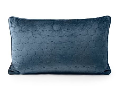 Decorative feather cushion  - Luxe quilted - Blue - 13 x 20   Supply