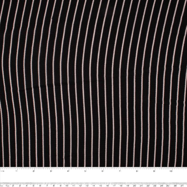 Novelty Polyester Print - Stripes - Black For Discount