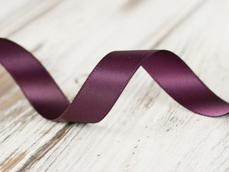 16mm Double Faced Satin Ribbon - Egg Plant Online