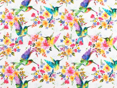 Windham Fabrics - Printed Cotton -A HUMMINGBIRD S CHARM - 003 - Ivory For Sale