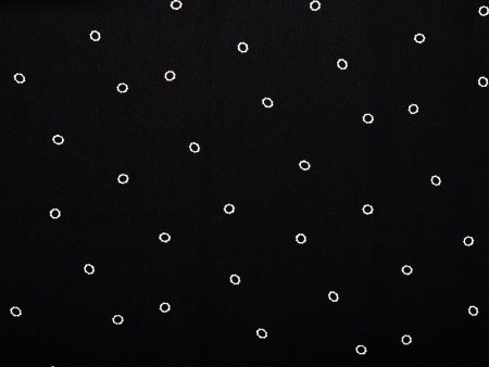 Assorted Polyester Print - Eyelet - Black   White For Sale