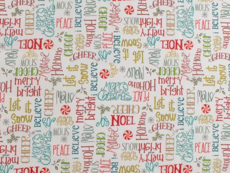 Windham Fabrics - Printed Cotton - A VERY TERRI CHRISTMAS - 005 - Ivory For Sale