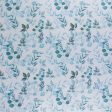 Home Decor Fabric - Tablecloth Vinyl - Leafs - Teal Sale