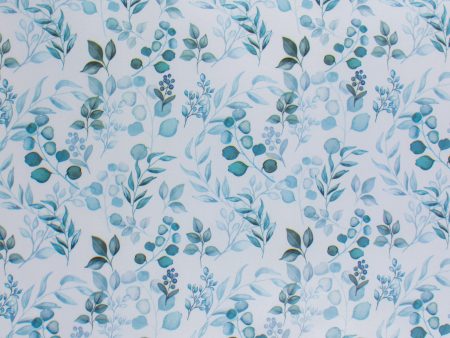 Home Decor Fabric - Tablecloth Vinyl - Leafs - Teal Sale