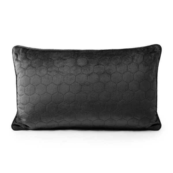 Decorative feather cushion  - Luxe quilted - Black - 13 x 20   on Sale