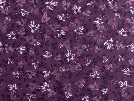 Wide Flannel Backing Print - Flowers - 027 - Italian Plum Online