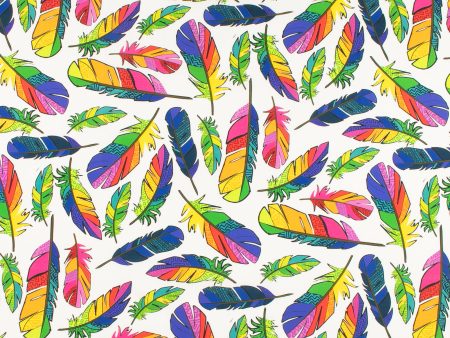 Digital Printed Cotton - CREATIVE RAINBOW - 001 - White Online now