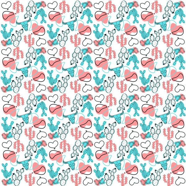 Whimsical Western Pattern For Sale